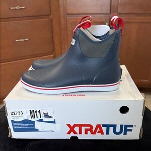 XTRATUF Men's Navy Ankle Deck Boots